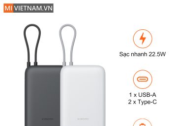 Pin sạc dự phòng Xiaomi Power Bank 20000mAh 22.5W (kèm cáp) – Chính hãng