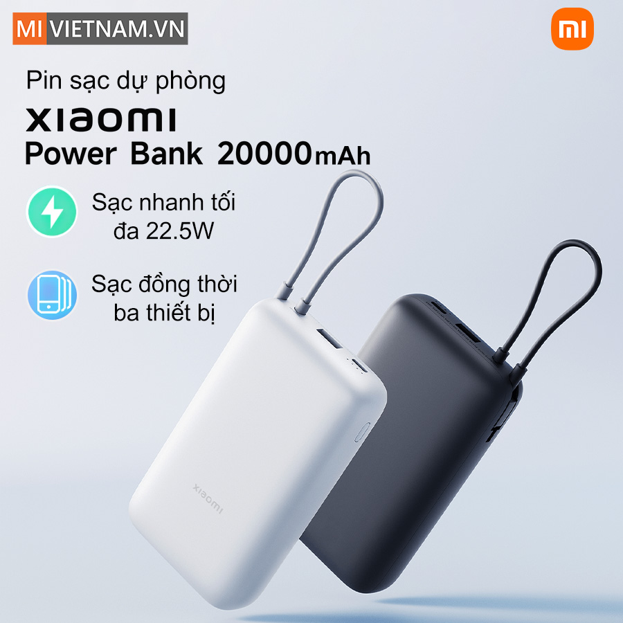 Pin sạc dự phòng Xiaomi Power Bank 20000mAh 22.5W (kèm cáp) - Chính hãng 2 Xiaomi Power Bank 20000mAh