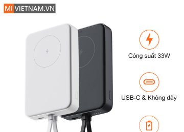 Pin sạc dự phòng Xiaomi không dây 33W Magnetic Power Bank 10000mAh (kèm cáp) – Chính Hãng