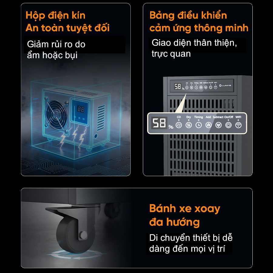 Máy hút ẩm công nghiệp Lumias LID-S150 dung tích 150L - Hàng chính hãng 9 Lumias LID-S150