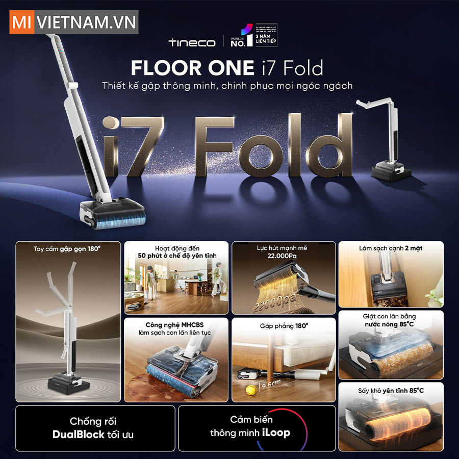 Máy hút bụi lau nhà Tineco Floor One i7 Fold - Hàng Chính Hãng 2 Tineco FLOOR ONE i7 Fold