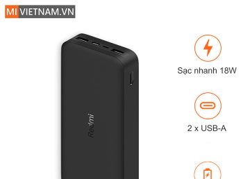 Pin sạc dự phòng Xiaomi Redmi 20000mAh sạc nhanh 18W – Hàng Chính Hãng