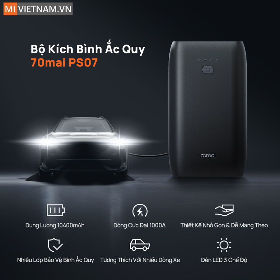 Bộ kích điện khẩn cấp acquy oto 70mai PS07