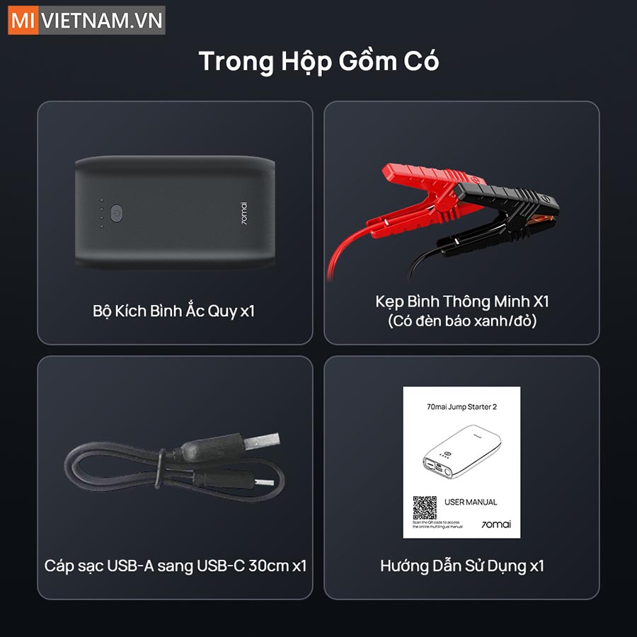 Bộ kích điện khẩn cấp acquy oto 70mai PS07