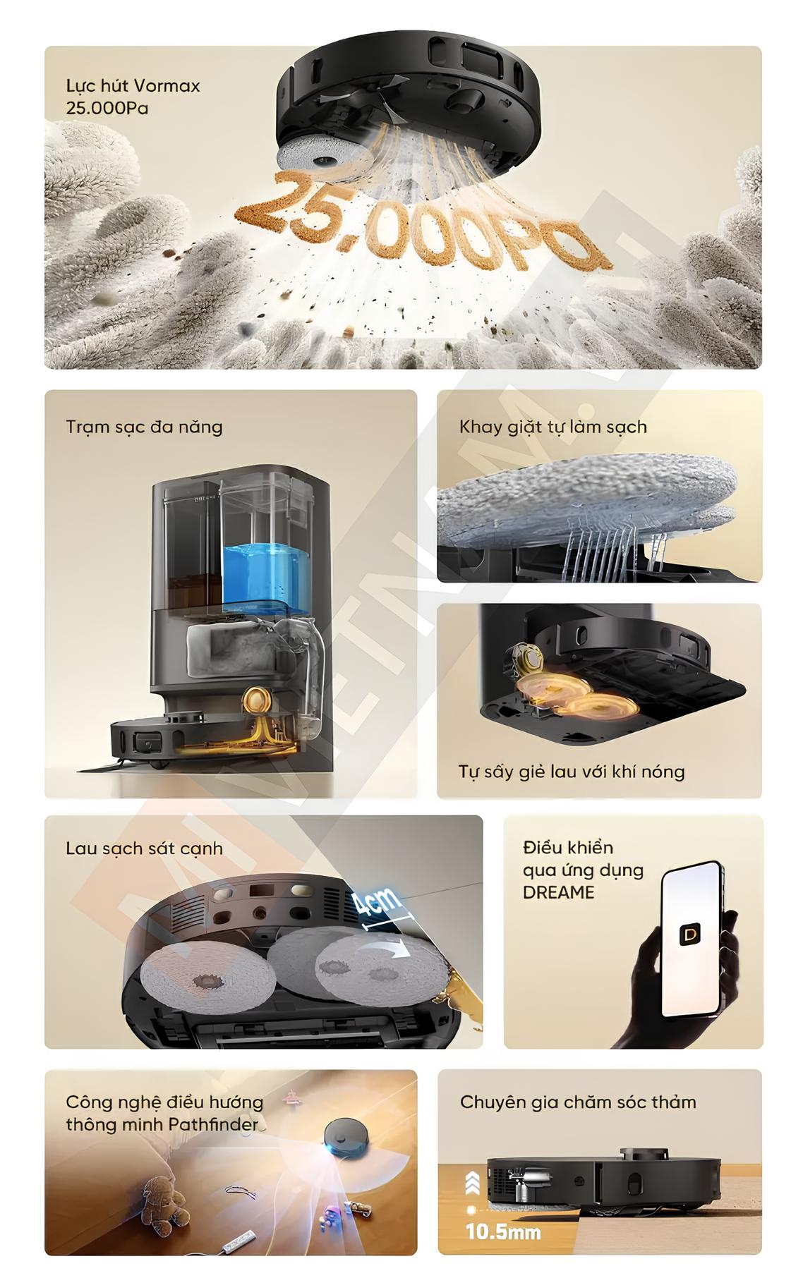 Robot hút bụi lau nhà Dreame D30 Ultra