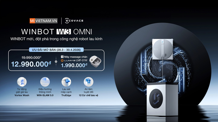 Robot lau kính Ecovacs Winbot W3 Omni - Hàng Chính Hãng 4 robot lau kính ecovacs w3