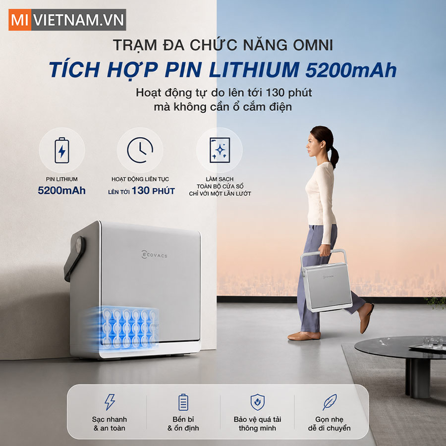 Robot lau kính Ecovacs W2S Omni