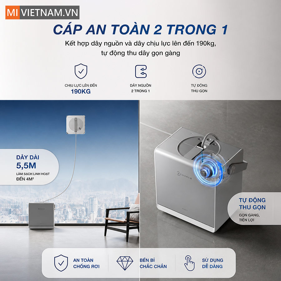 Robot lau kính Ecovacs W2S Omni