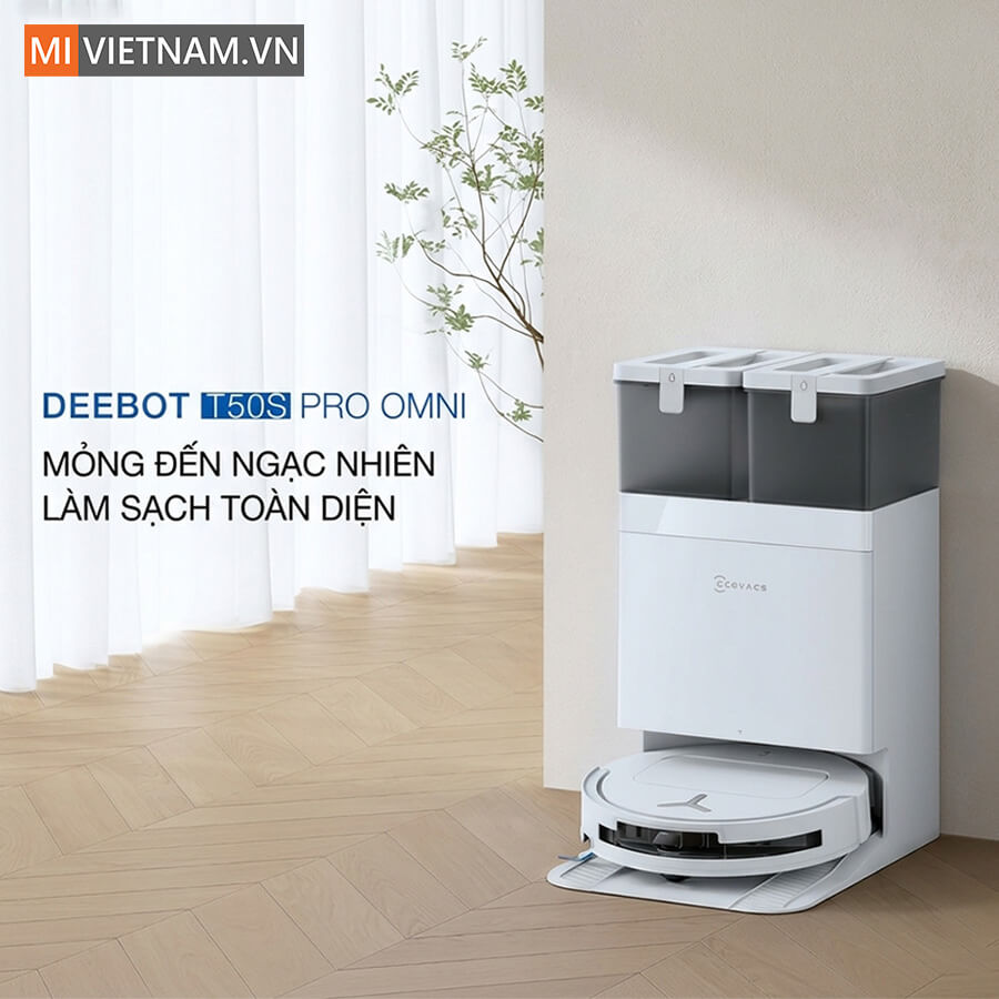 Robot hút bụi lau nhà Ecovacs Deebot T50S Pro Omni