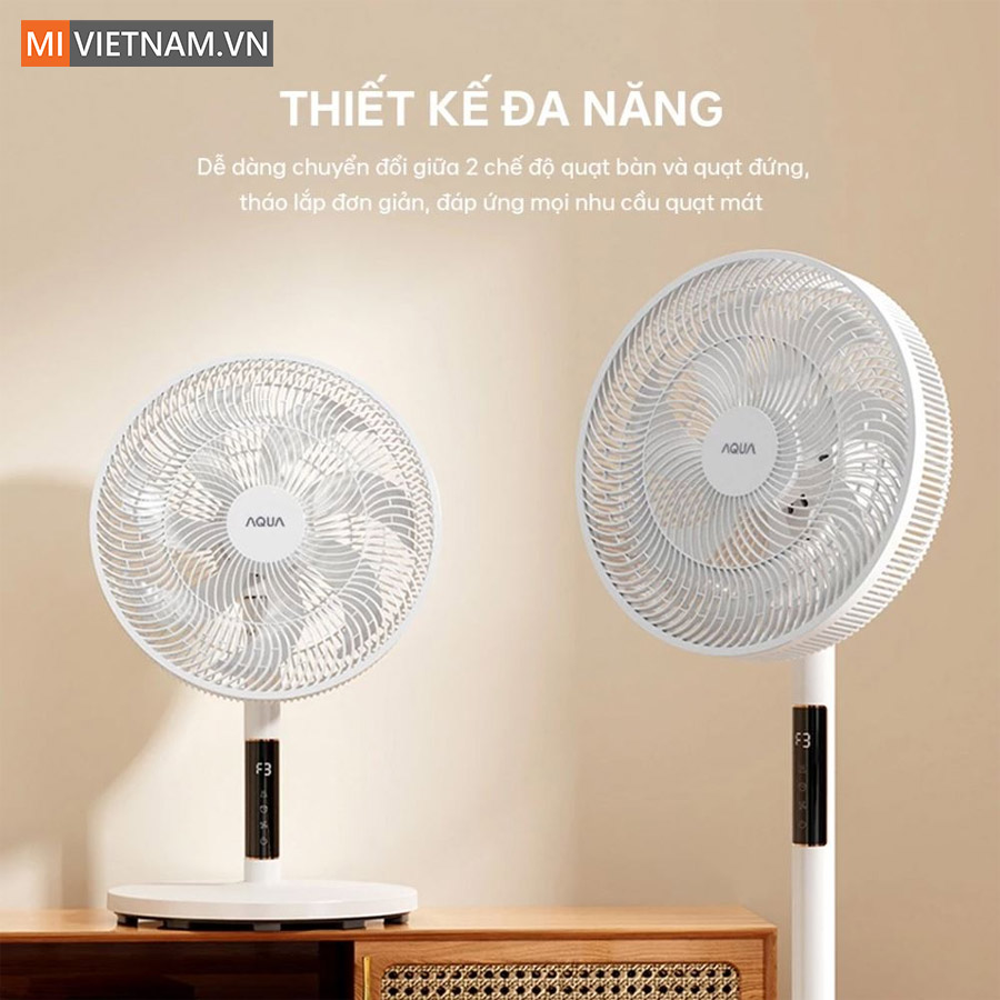 Quạt đứng lưu thông không khí Aqua AQS-FED3502R(W)-VN 2 Thiết kế đa năng, linh hoạt chuyển đổi cho mọi không gian