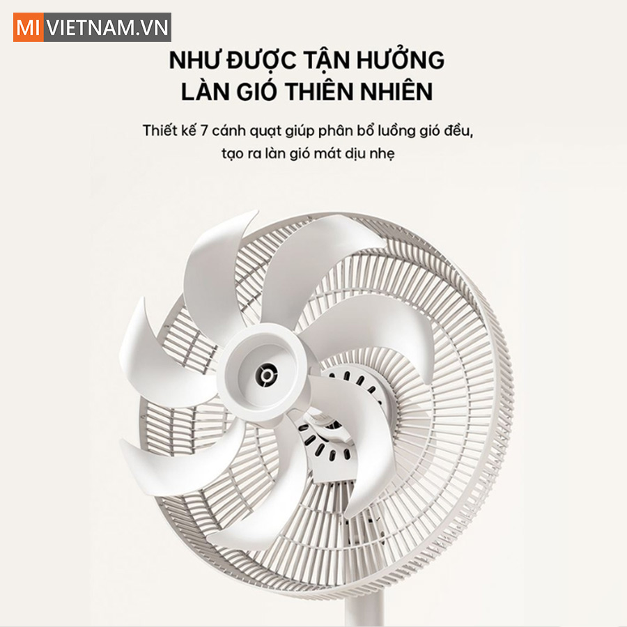 Quạt đứng lưu thông không khí Aqua AQS-FED3502R(W)-VN 3 Hệ thống 7 cánh quạt lớn mang lại làn gió tự nhiên