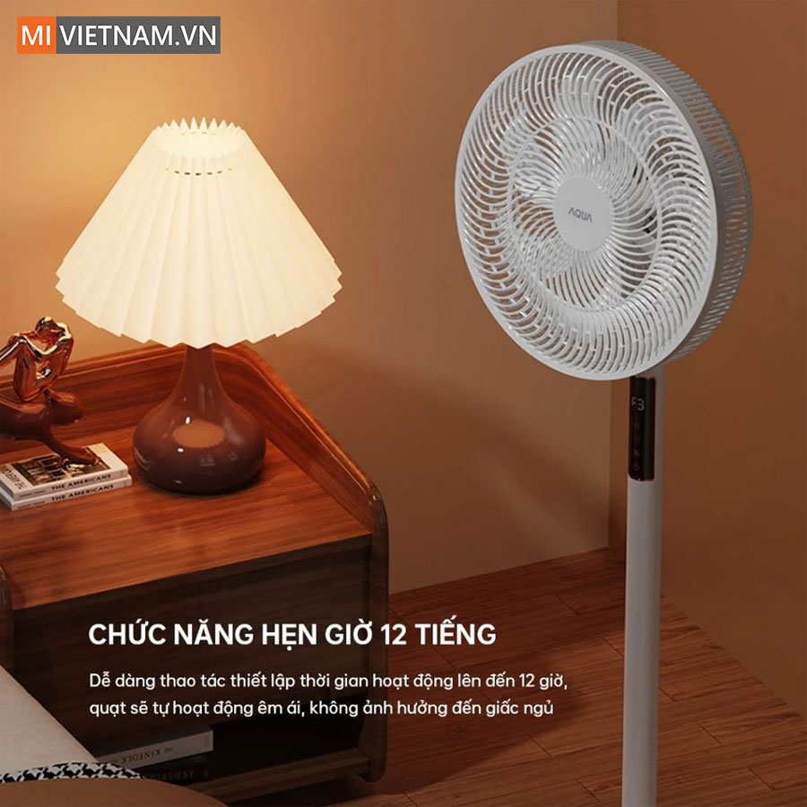 Quạt đứng lưu thông không khí Aqua AQS-FED3502R(W)-VN 7 Tính năng hẹn giờ thông minh lên đến 12 tiếng