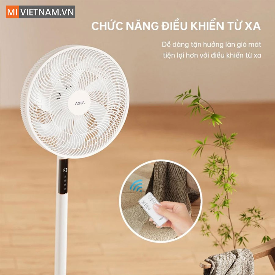 Quạt đứng lưu thông không khí Aqua AQS-FED3502R(W)-VN 8 Điều khiển từ xa tiện lợi với phạm vi 10m