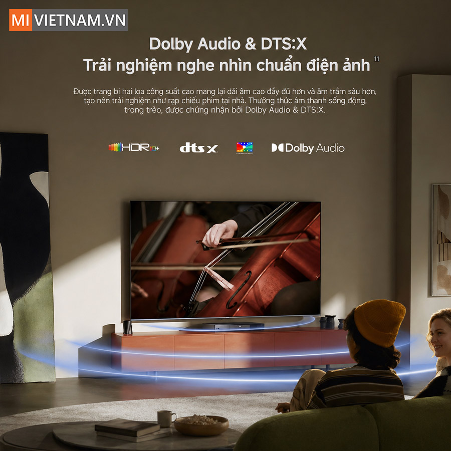 Tivi Xiaomi 65 inch S Mini LED 2026 - Màn hình 4K, Tần số 120Hz 8 Âm thanh nổi ba chiều sống động cùng Dolby Audio và DTS:X