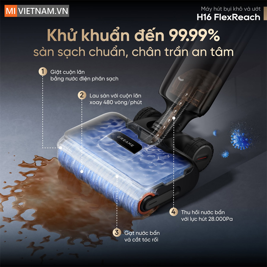 Máy hút bụi lau nhà cầm tay Dreame H16 FlexReach - Bản Quốc Tế 10 Dreame H16 Flexreach