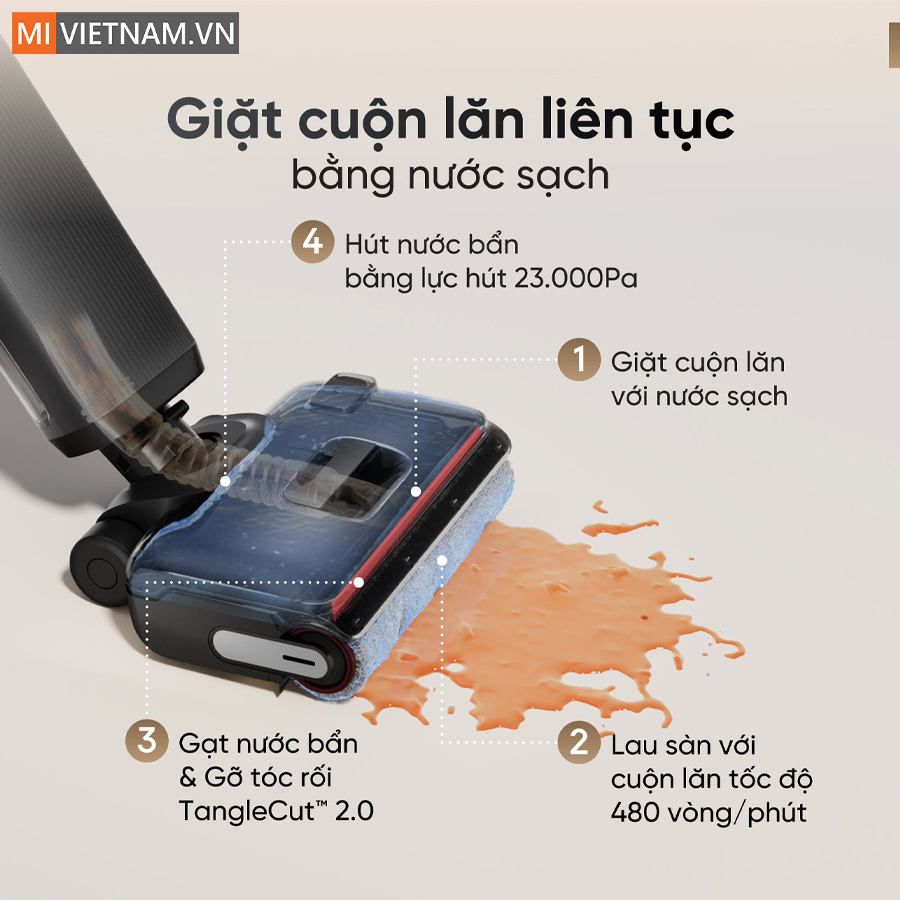 Máy hút bụi lau nhà cầm tay Dreame H16 GT - Bản Quốc Tế 8 Dreame H16 GT