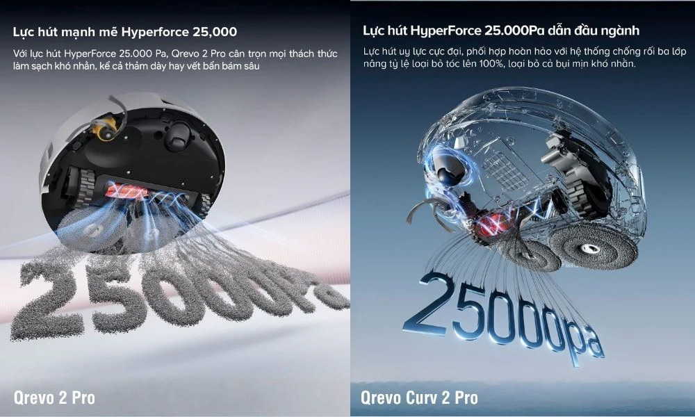 So sánh Qrevo 2 Pro và Qrevo Curv 2 Pro: Khác biệt lớn nhất nằm ở đâu? 2 So sánh Qrevo 2 Pro vs Curv 2 Pro