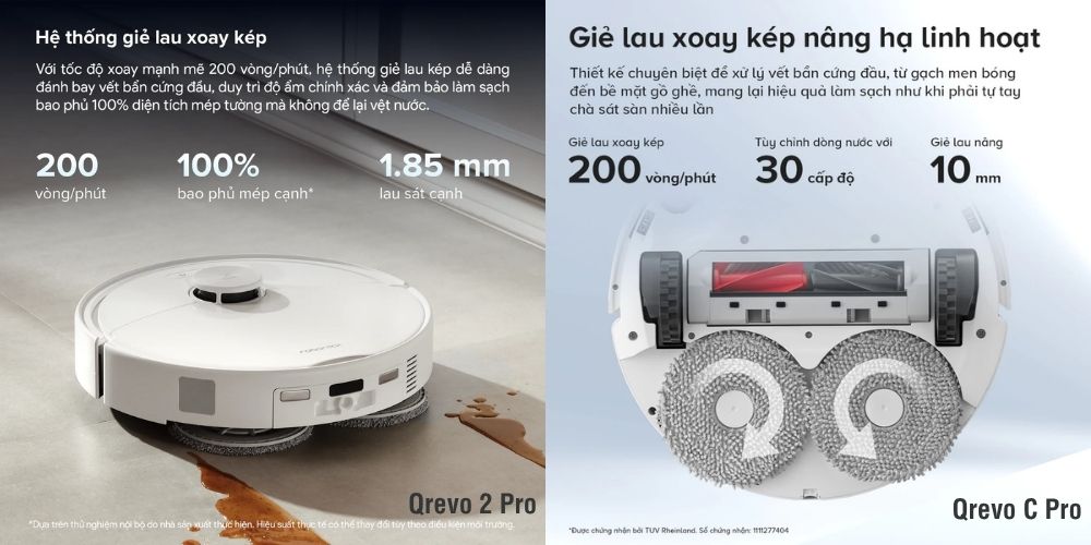 So sánh Qrevo C Pro và Qrevo 2 Pro: Trong cùng tầm giá, nên mua model nào? 2 So sánh Qrevo C Pro và Qrevo 2 Pro