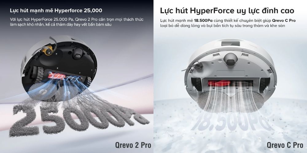 So sánh Qrevo C Pro và Qrevo 2 Pro: Trong cùng tầm giá, nên mua model nào? 3 So sánh Qrevo C Pro và Qrevo 2 Pro