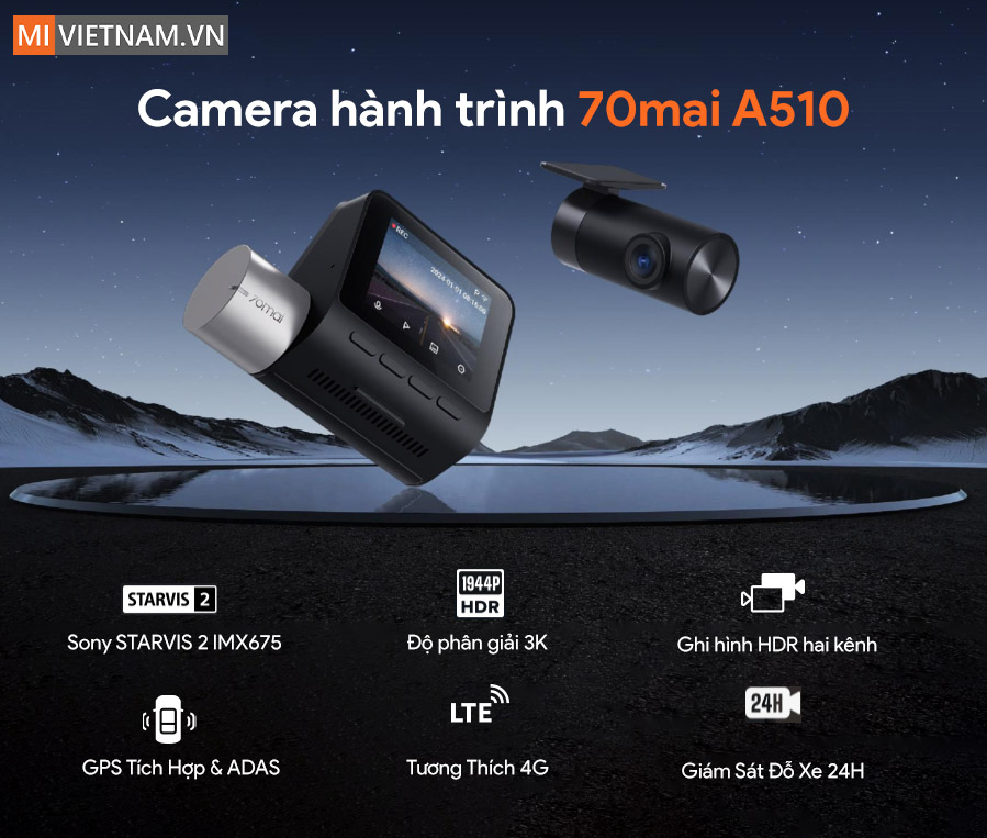 Camera hành trình 70mai A510 - Bản Quốc Tế 2 70mai A510
