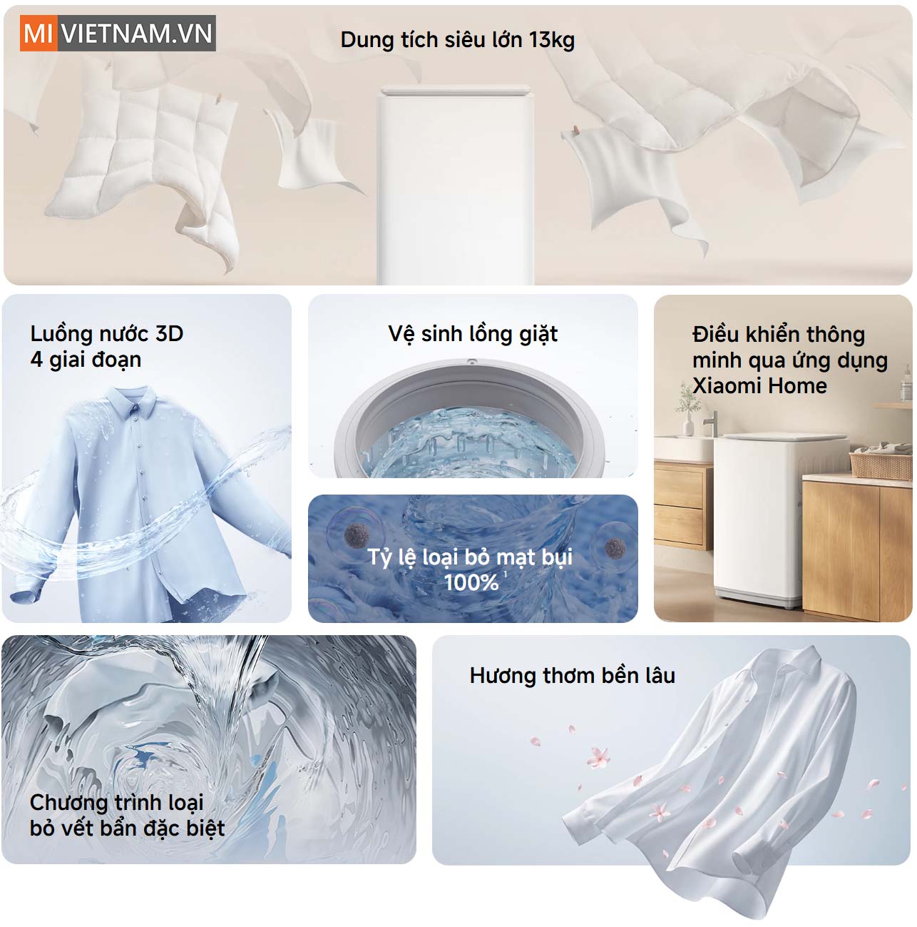 Máy giặt Xiaomi Mijia Top Load Washer 13kg - Bản Quốc Tế 3 Xiaomi Mijia Top Load Washer 13kg