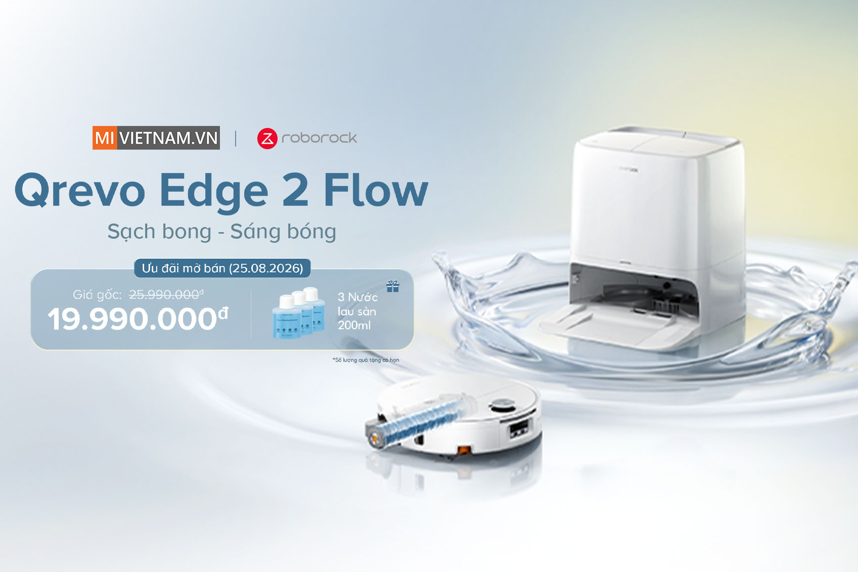 Roborock ra mắt Qrevo Edge 2 Flow – Sạch bong, Sáng bóng