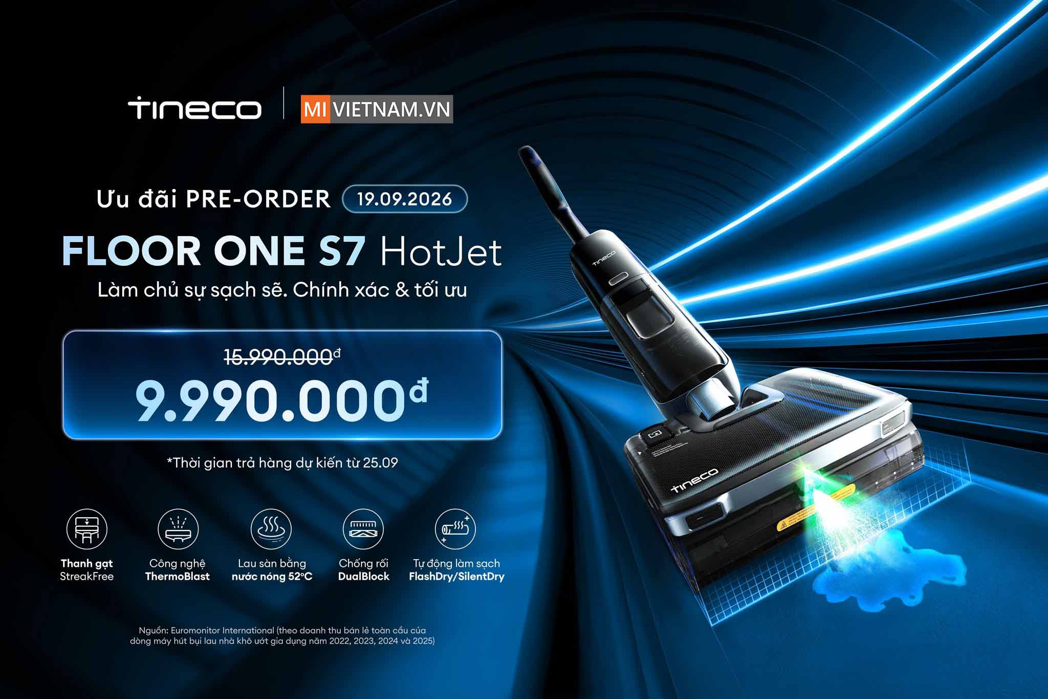 Máy hút bụi lau sàn khô ướt Tineco Floor One S7 HotJet - Bản Quốc Tế 3 Tineco Floor One S7 HotJet