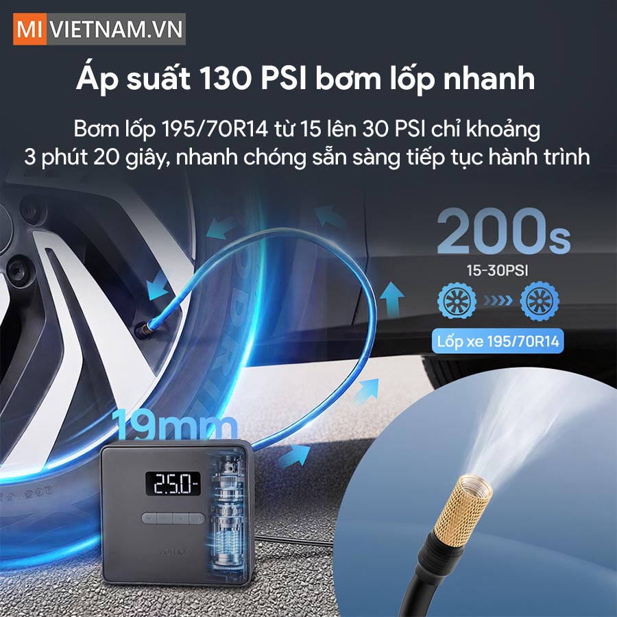 Máy bơm lốp xe ô tô 70mai TP10 - Bản Quốc Tế 2 70mai TP10