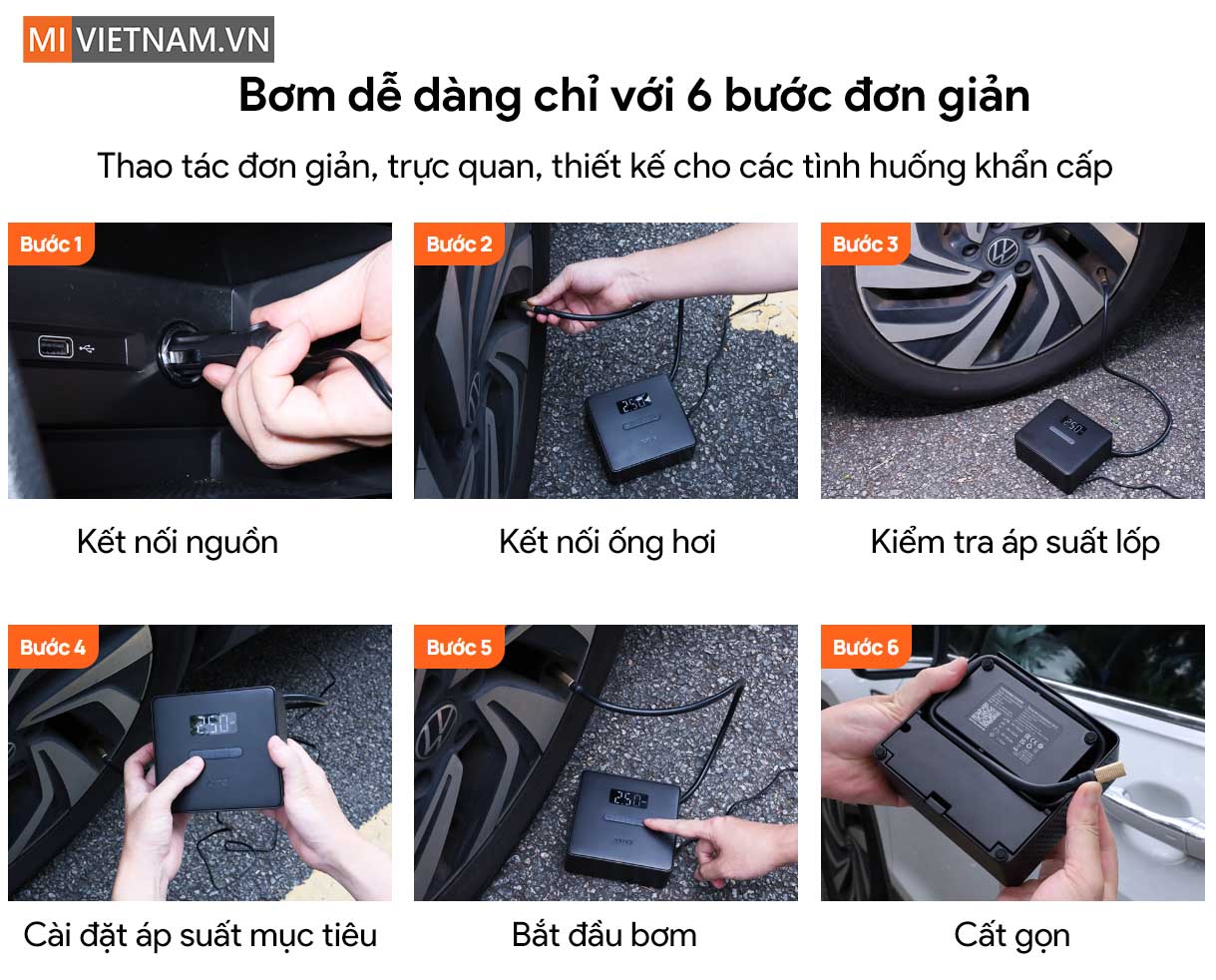 Máy bơm lốp xe ô tô 70mai TP10 - Bản Quốc Tế 7 70mai TP10