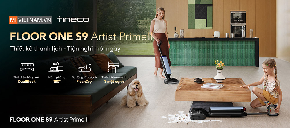 Máy hút bụi lau nhà Tineco Floor One S9 Artist Prime 2 - Bản Quốc Tế 2 S9 Artist Prime 2