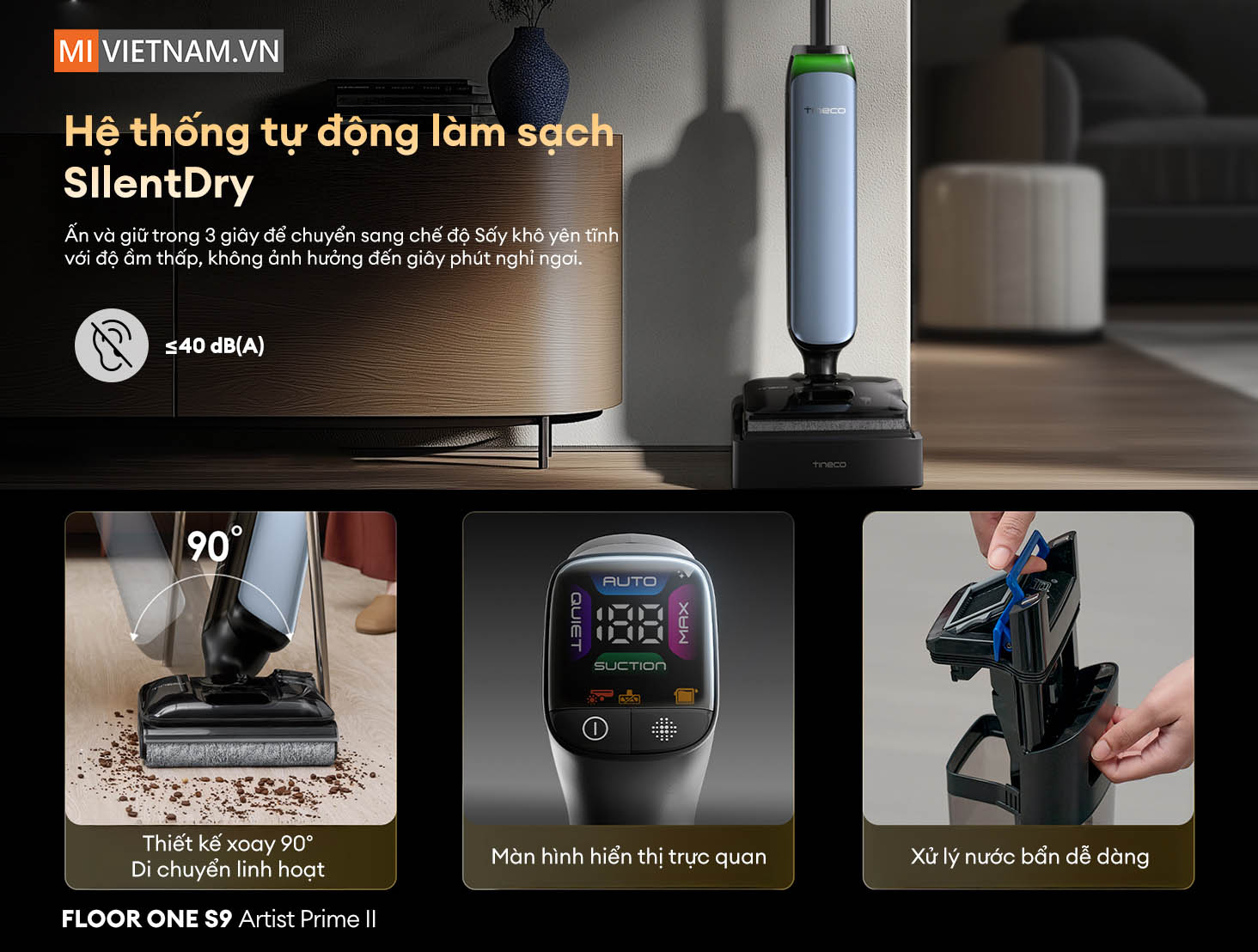 Máy hút bụi lau nhà Tineco Floor One S9 Artist Prime 2 - Bản Quốc Tế 13 S9 Artist Prime 2