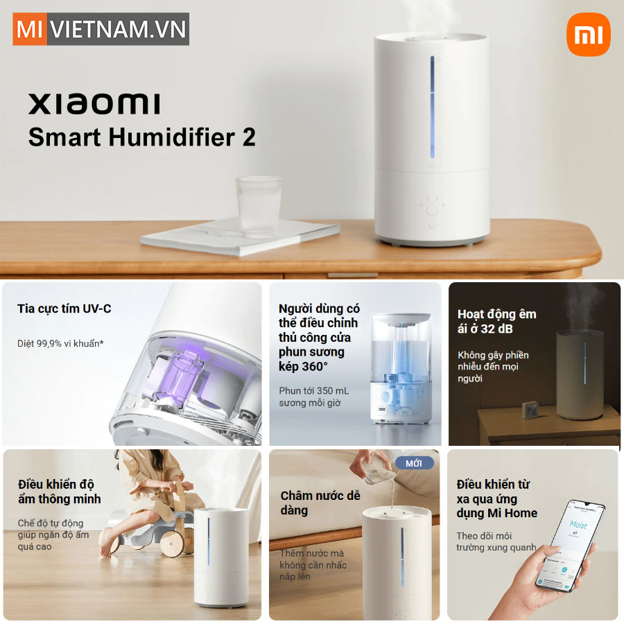 Máy tạo ẩm Xiaomi Smart Humidifier 2 - Bản Quốc Tế 2 Xiaomi Smart Humidifier 2
