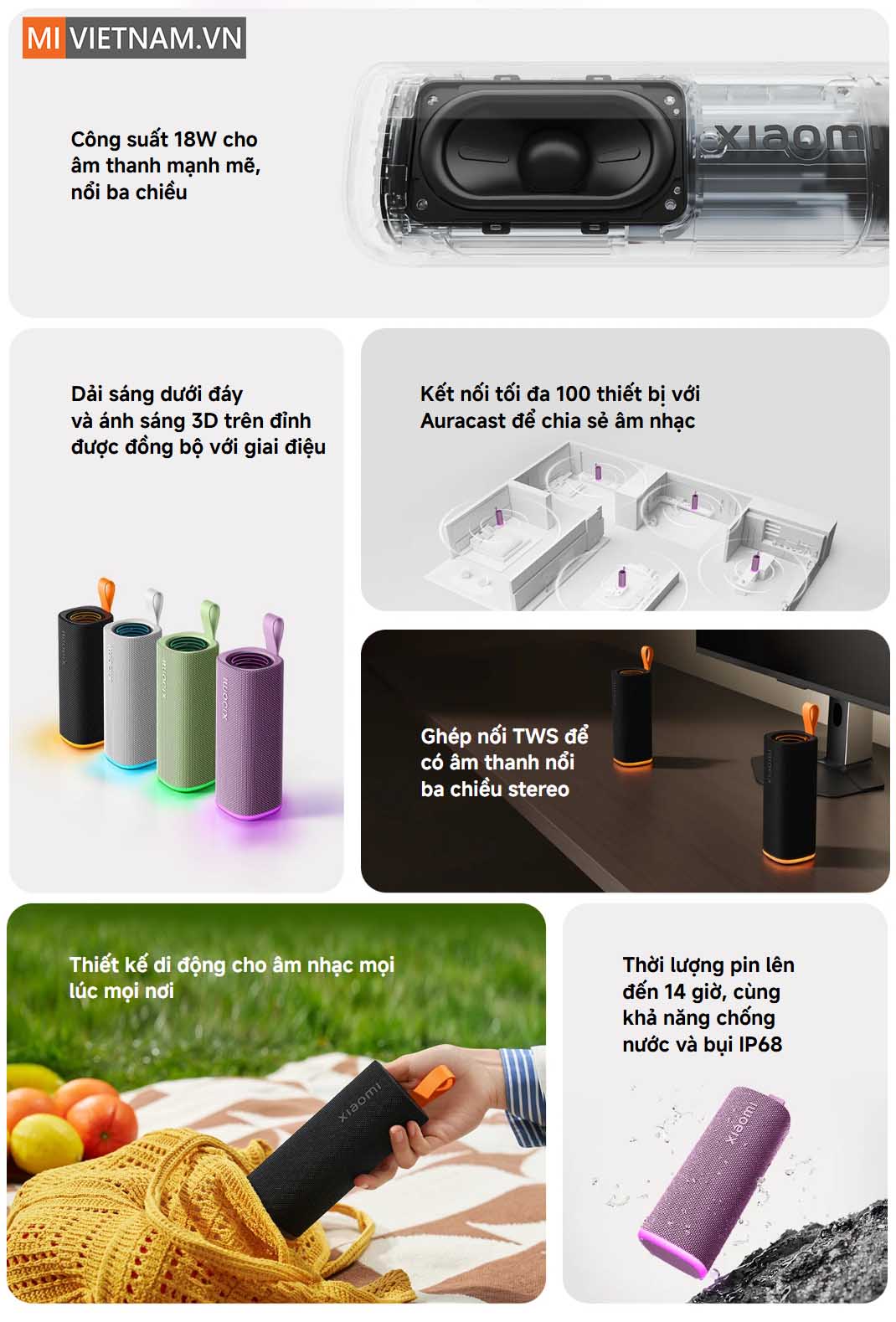 Loa Bluetooth Xiaomi Sound Play - Bản Quốc Tế 3 loa Bluetooth Xiaomi Sound Play