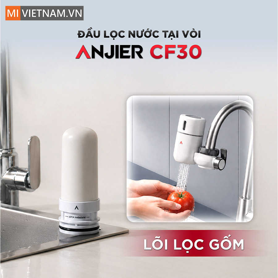 Lõi lọc Anjier CF30 cho đầu lọc nước tại vòi Anjier CF30 2 lõi lọc Anjier CF30