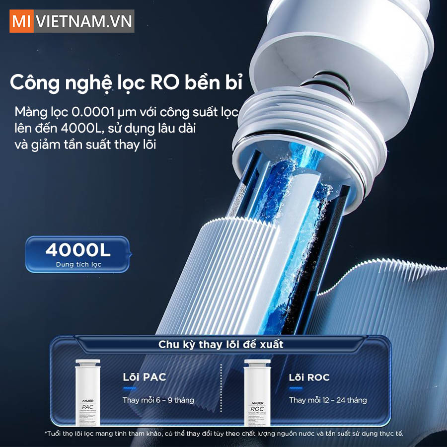 Máy lọc nước bù khoáng nóng lạnh để bàn Anjier T4 - Bản Quốc Tế 6 Anjier T4