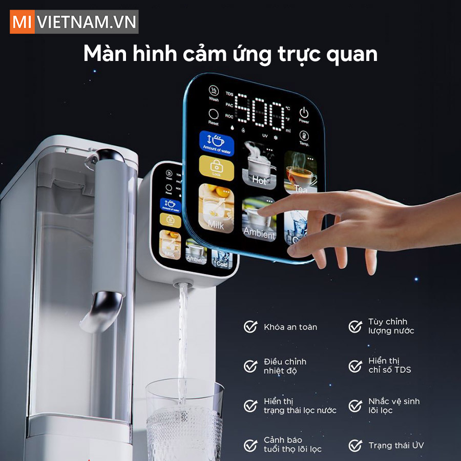 Máy lọc nước bù khoáng nóng lạnh để bàn Anjier T4 - Bản Quốc Tế 10 Anjier T4