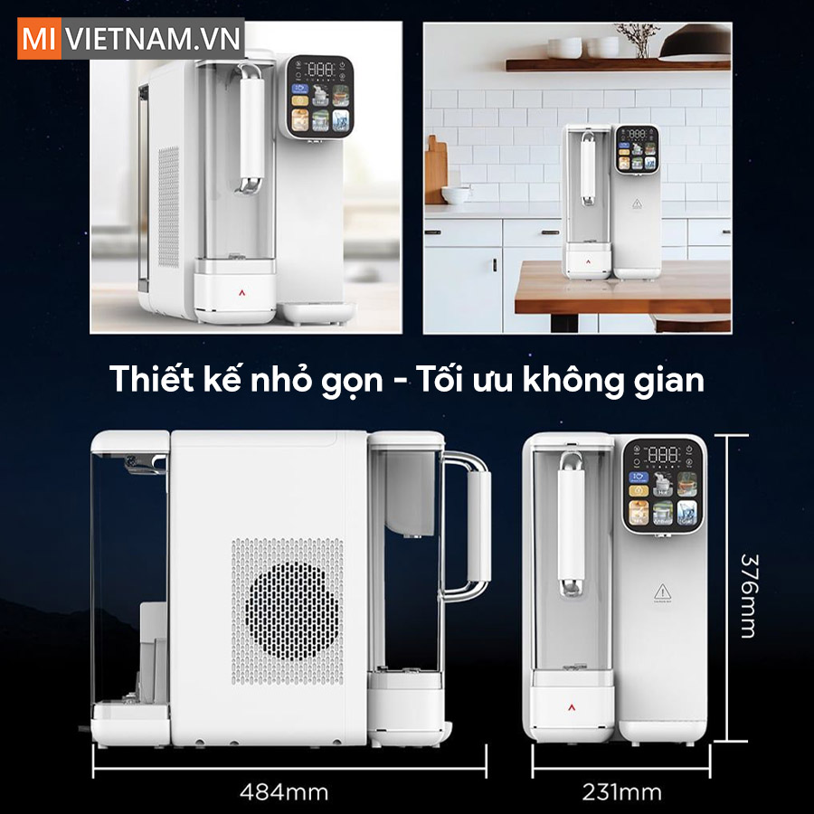Máy lọc nước bù khoáng nóng lạnh để bàn Anjier T4 - Bản Quốc Tế 14 Anjier T4