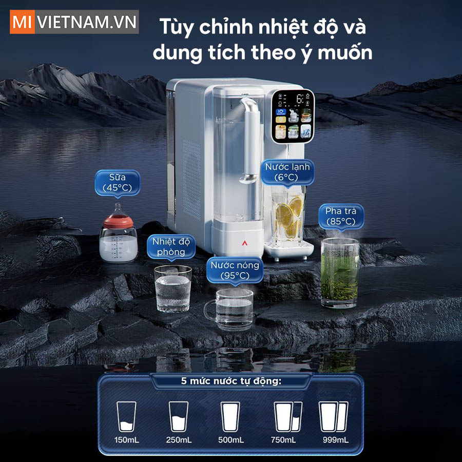 Máy lọc nước bù khoáng nóng lạnh để bàn Anjier T4 - Bản Quốc Tế 11 Anjier T4