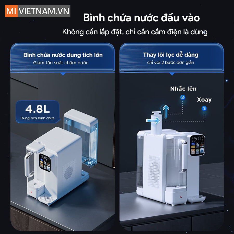 Máy lọc nước bù khoáng nóng lạnh để bàn Anjier T4 - Bản Quốc Tế 12 Anjier T4