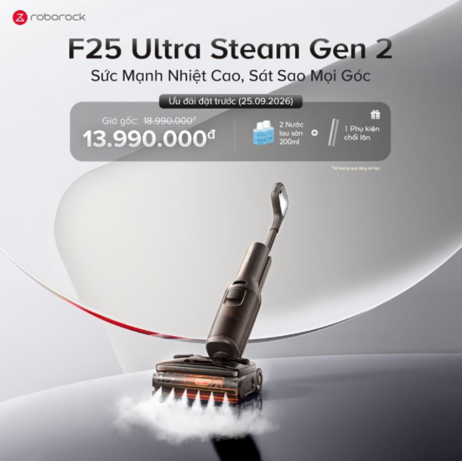Roborock ra mắt F25 Ultra Steam Gen 2