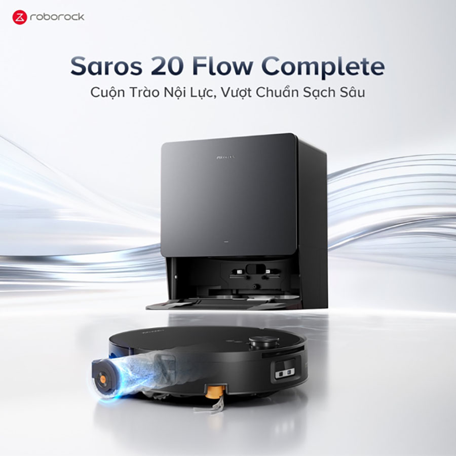 Roborock ra mắt robot hút bụi lau nhà con lăn thế hệ mới Saros 20 Flow Complete
