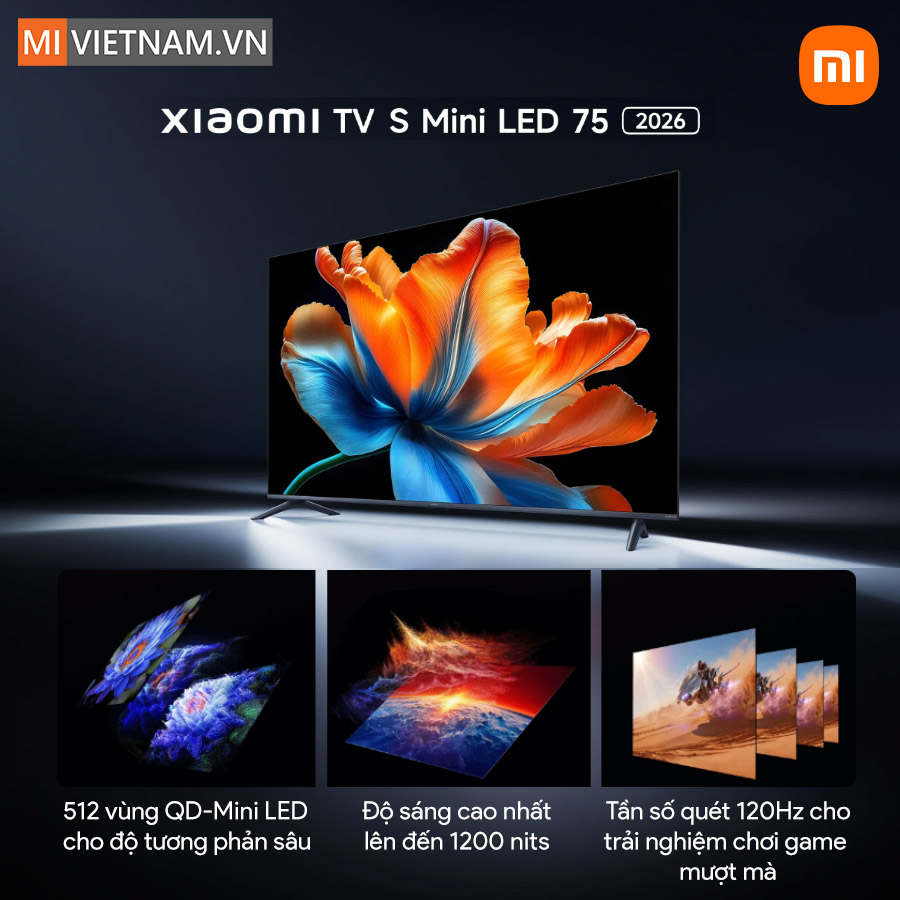 Tivi Xiaomi 75 inch S Mini LED 2026 - Bản Quốc Tế 2 Tivi Xiaomi 75 inch S Mini LED 2026